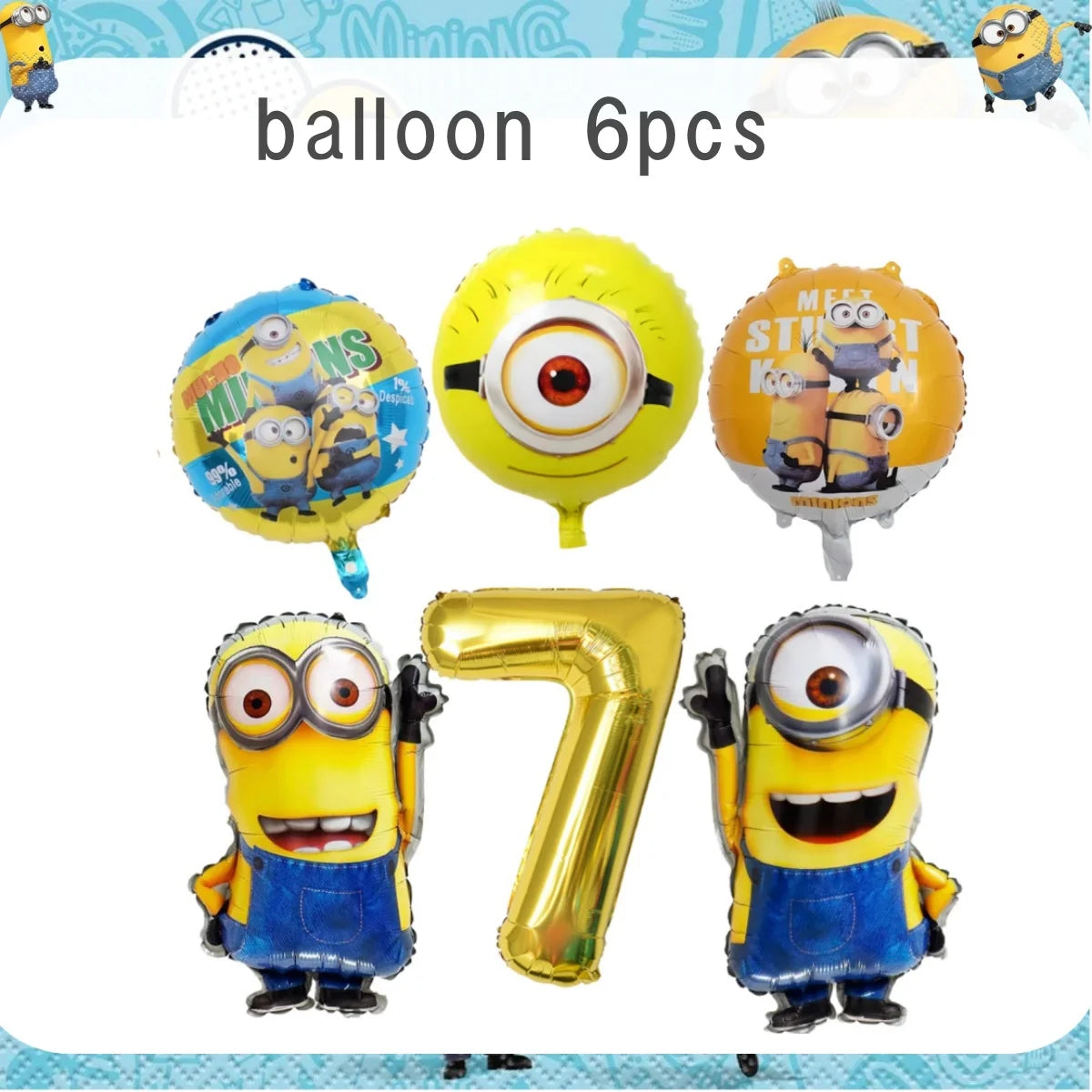 Big Eye Yellow Man Birthday Party Supplies - Disposable Tableware Tablecloth Plates Cups Balloons - ZOOMNSTORE