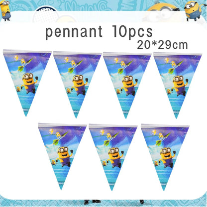 Big Eye Yellow Man Birthday Party Supplies - Disposable Tableware Tablecloth Plates Cups Balloons - ZOOMNSTORE
