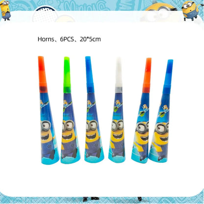 Big Eye Yellow Man Birthday Party Supplies - Disposable Tableware Tablecloth Plates Cups Balloons - ZOOMNSTORE