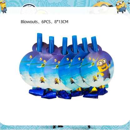 Big Eye Yellow Man Birthday Party Supplies - Disposable Tableware Tablecloth Plates Cups Balloons - ZOOMNSTORE