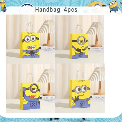 Big Eye Yellow Man Birthday Party Supplies - Disposable Tableware Tablecloth Plates Cups Balloons - ZOOMNSTORE