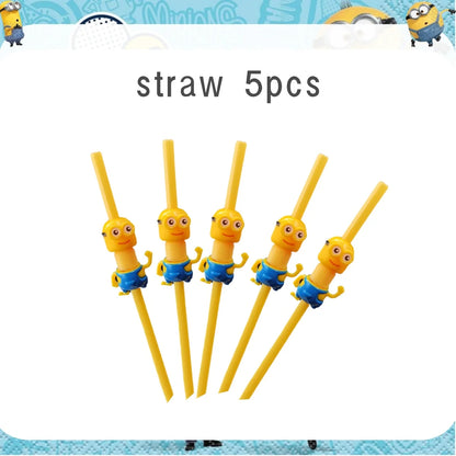 Big Eye Yellow Man Birthday Party Supplies - Disposable Tableware Tablecloth Plates Cups Balloons - ZOOMNSTORE