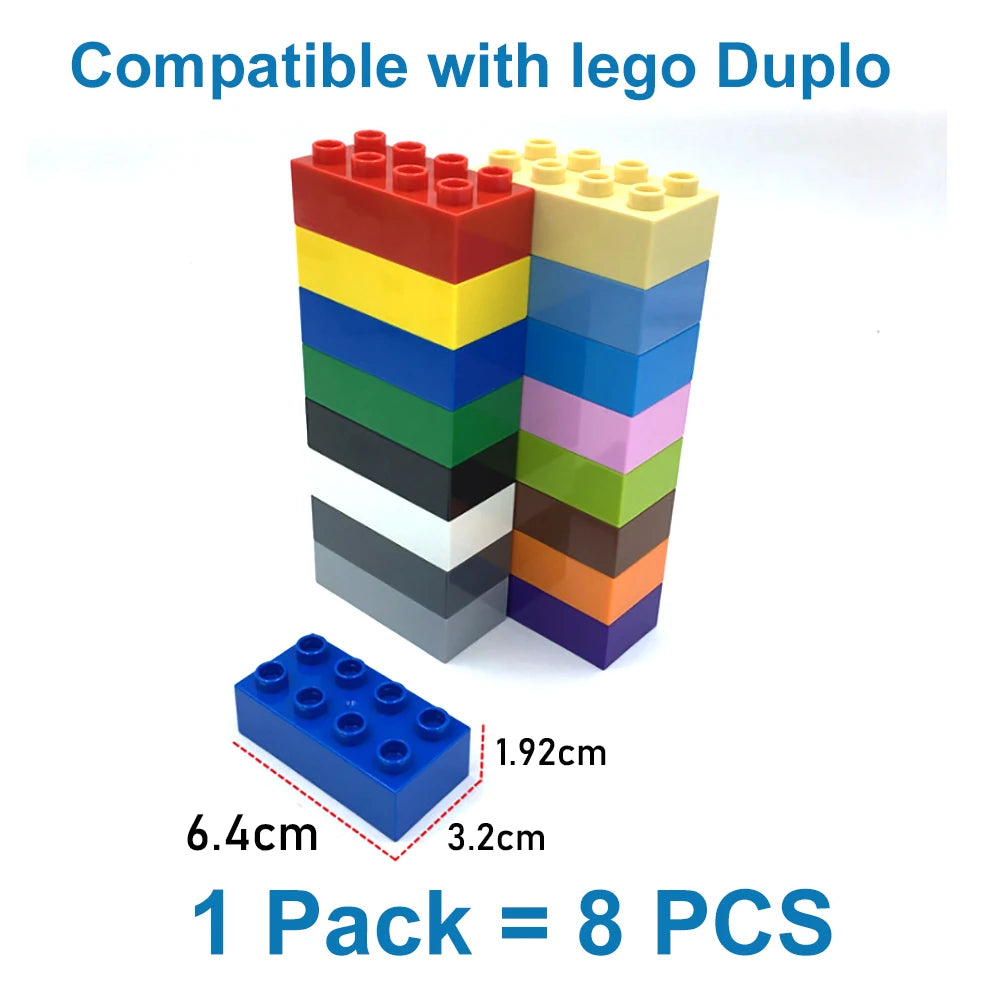 Big Size Building Blocks - 8PCS DIY Thick Bricks 2x4 Dot Educational Toys - ZOOMNSTORE