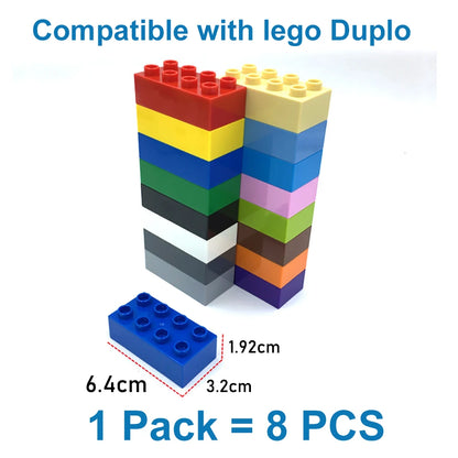 Big Size Building Blocks - 8PCS DIY Thick Bricks 2x4 Dot Educational Toys - ZOOMNSTORE