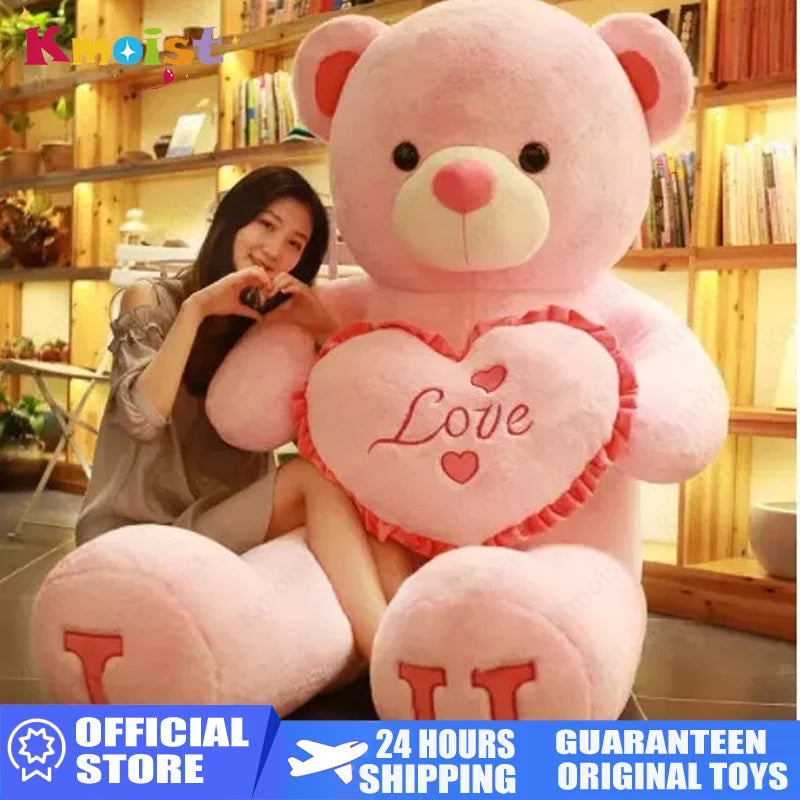 I LOVE YOU Bear Plush Toy - 100cm Huge Stuffed Soft Doll for Kids  Girlfriends - ZOOMNSTORE