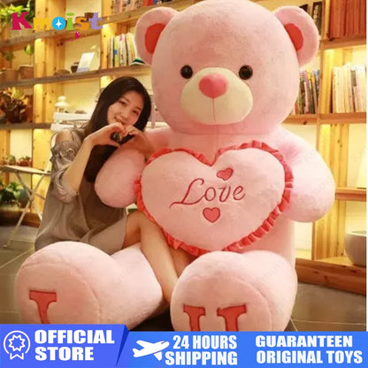 I LOVE YOU Bear Plush Toy - 100cm Huge Stuffed Soft Doll for Kids  Girlfriends - ZOOMNSTORE