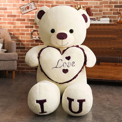 I LOVE YOU Bear Plush Toy - 100cm Huge Stuffed Soft Doll for Kids  Girlfriends - ZOOMNSTORE