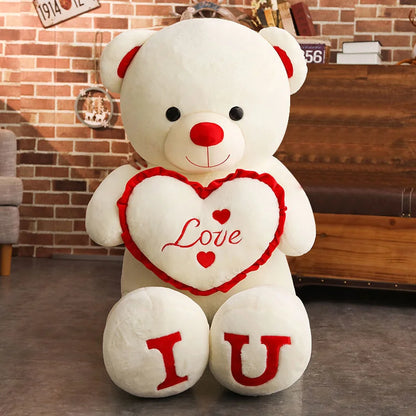 I LOVE YOU Bear Plush Toy - 100cm Huge Stuffed Soft Doll for Kids  Girlfriends - ZOOMNSTORE