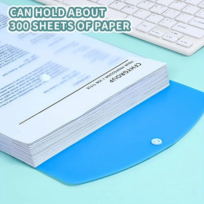 Binder Pocket Organizer - Transparent A4 11 Holes File Folder with Button Label - ZOOMNSTORE