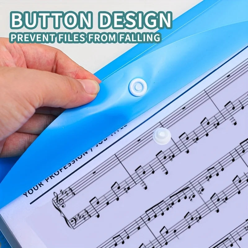 Binder Pocket Organizer - Transparent A4 11 Holes File Folder with Button Label - ZOOMNSTORE