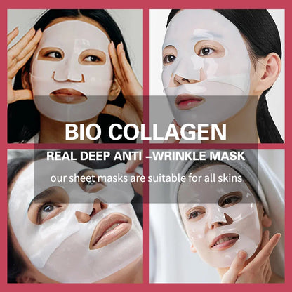 Korean Bio Collagen Face Mask - Anti-Aging Hydrating  Whitening Skin Care - ZOOMNSTORE