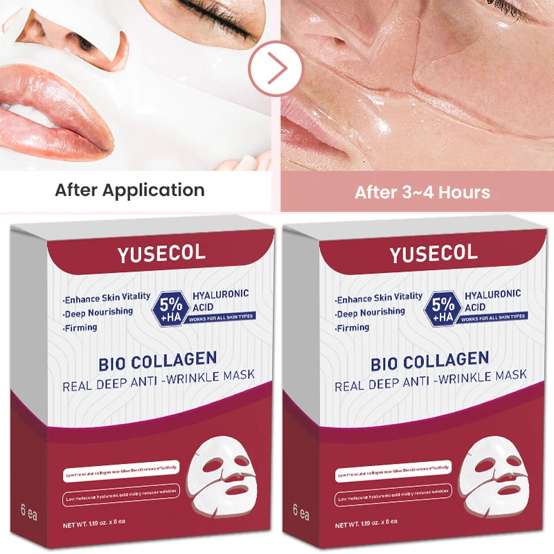 Korean Bio Collagen Face Mask - Anti-Aging Hydrating  Whitening Skin Care - ZOOMNSTORE