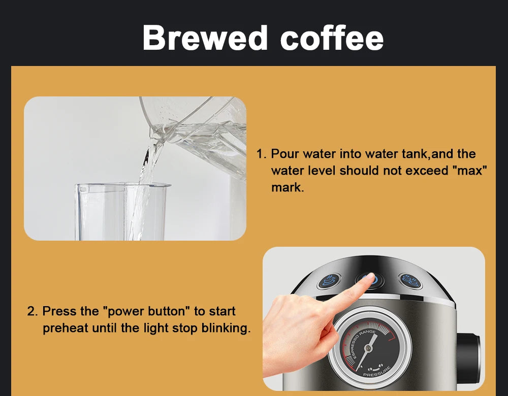 BioloMix Semi-Automatic Coffee Machine with Milk Frother - Espresso Cappuccino Latte Mocha Maker - ZOOMNSTORE