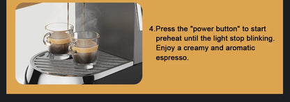 BioloMix Semi-Automatic Coffee Machine with Milk Frother - Espresso Cappuccino Latte Mocha Maker - ZOOMNSTORE