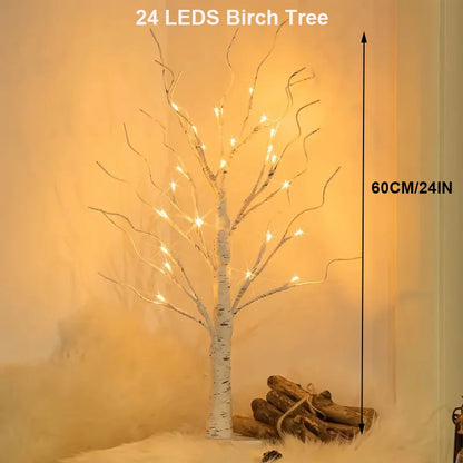 144 LED Birch Tree Lights - Warm White USB Battery Powered Holiday Decor - ZOOMNSTORE