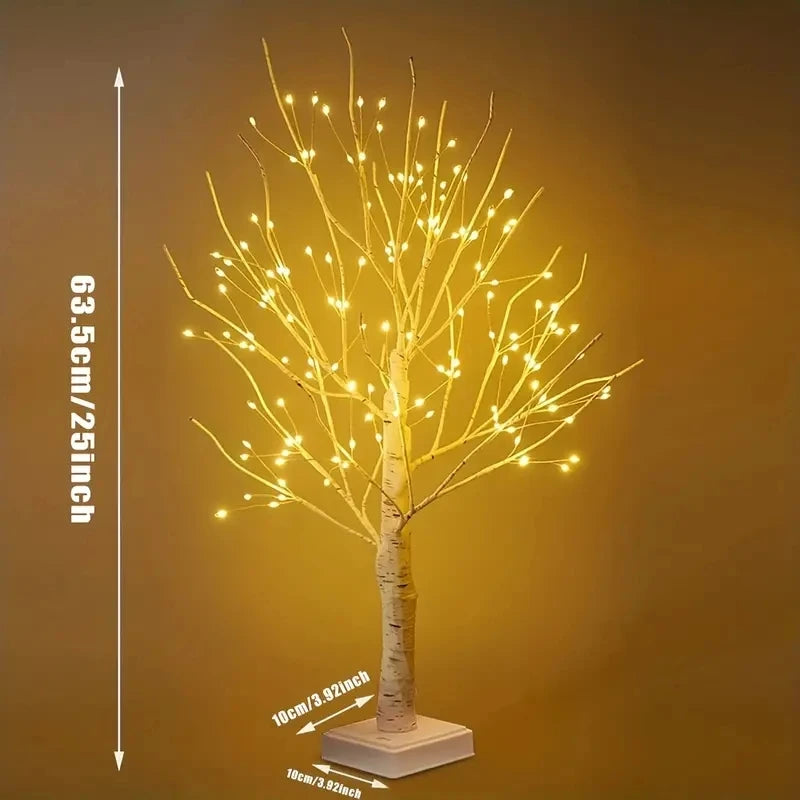 144 LED Birch Tree Lights - Warm White USB Battery Powered Holiday Decor - ZOOMNSTORE