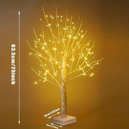 144 LED Birch Tree Lights - Warm White USB Battery Powered Holiday Decor - ZOOMNSTORE