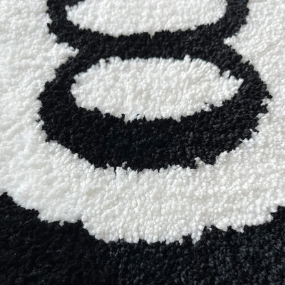 Black Billiards 8 Ball Anti-Slip Carpet Mat - Plush Bedroom Rug - ZOOMNSTORE