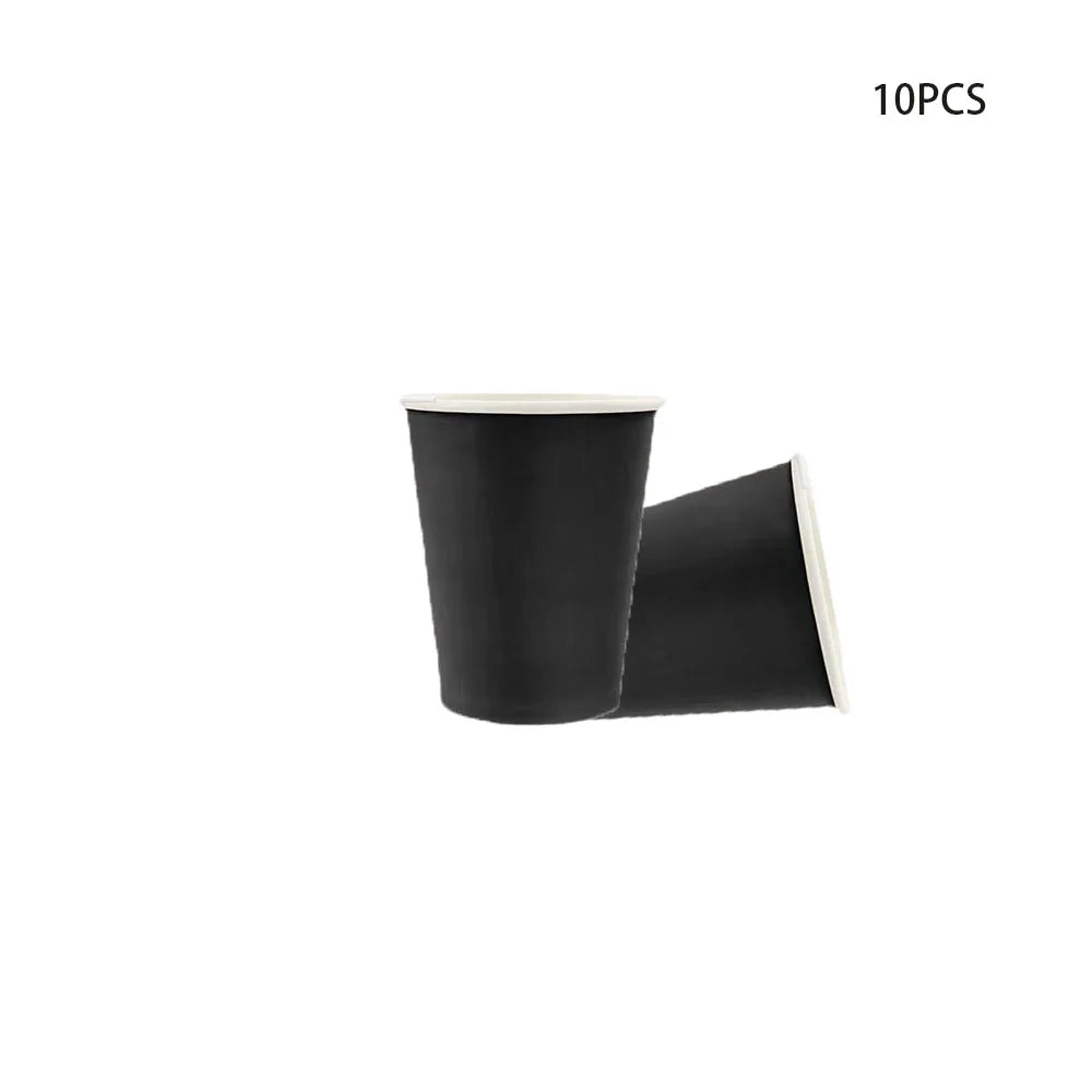 Black Birthday Party Tableware Set - 20-Piece Disposable Plates Cups Paper and Tablecloth - ZOOMNSTORE