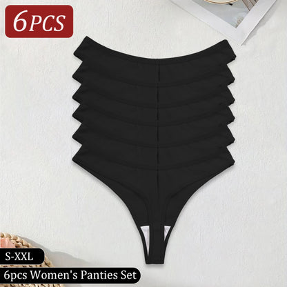 Black Cotton Panties - Women's Low Waist Sexy G-String Breathable Briefs - ZOOMNSTORE