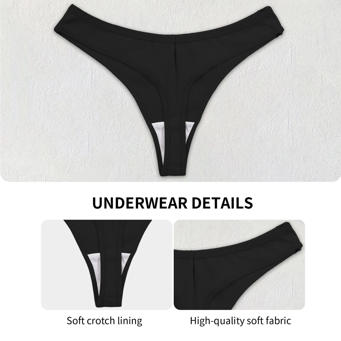 Black Cotton Panties - Women's Low Waist Sexy G-String Breathable Briefs - ZOOMNSTORE