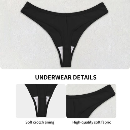 Black Cotton Panties - Women's Low Waist Sexy G-String Breathable Briefs - ZOOMNSTORE