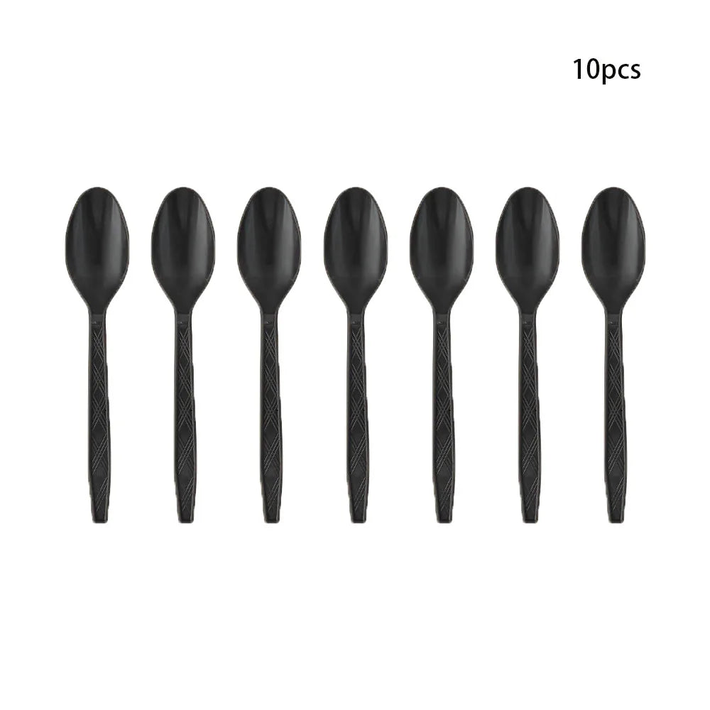 Black Birthday Party Tableware Set - 20-Piece Disposable Plates Cups Paper and Tablecloth - ZOOMNSTORE