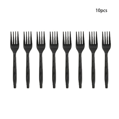 Black Birthday Party Tableware Set - 20-Piece Disposable Plates Cups Paper and Tablecloth - ZOOMNSTORE