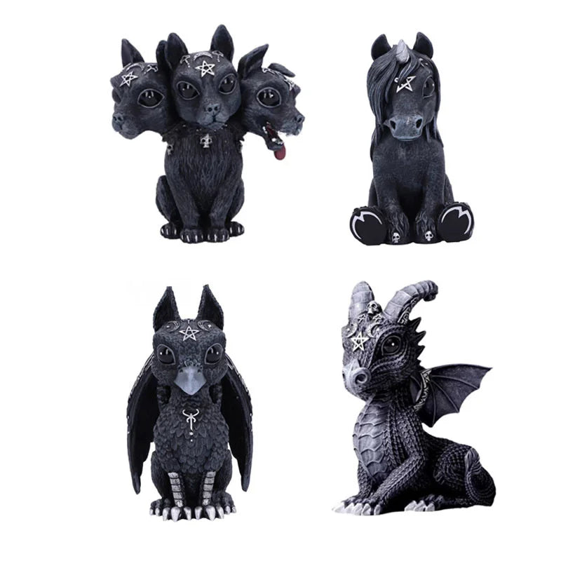 Halloween Dragon Griffin Unicorn Statue - Mysterious Witches Home Decor Figurine - ZOOMNSTORE