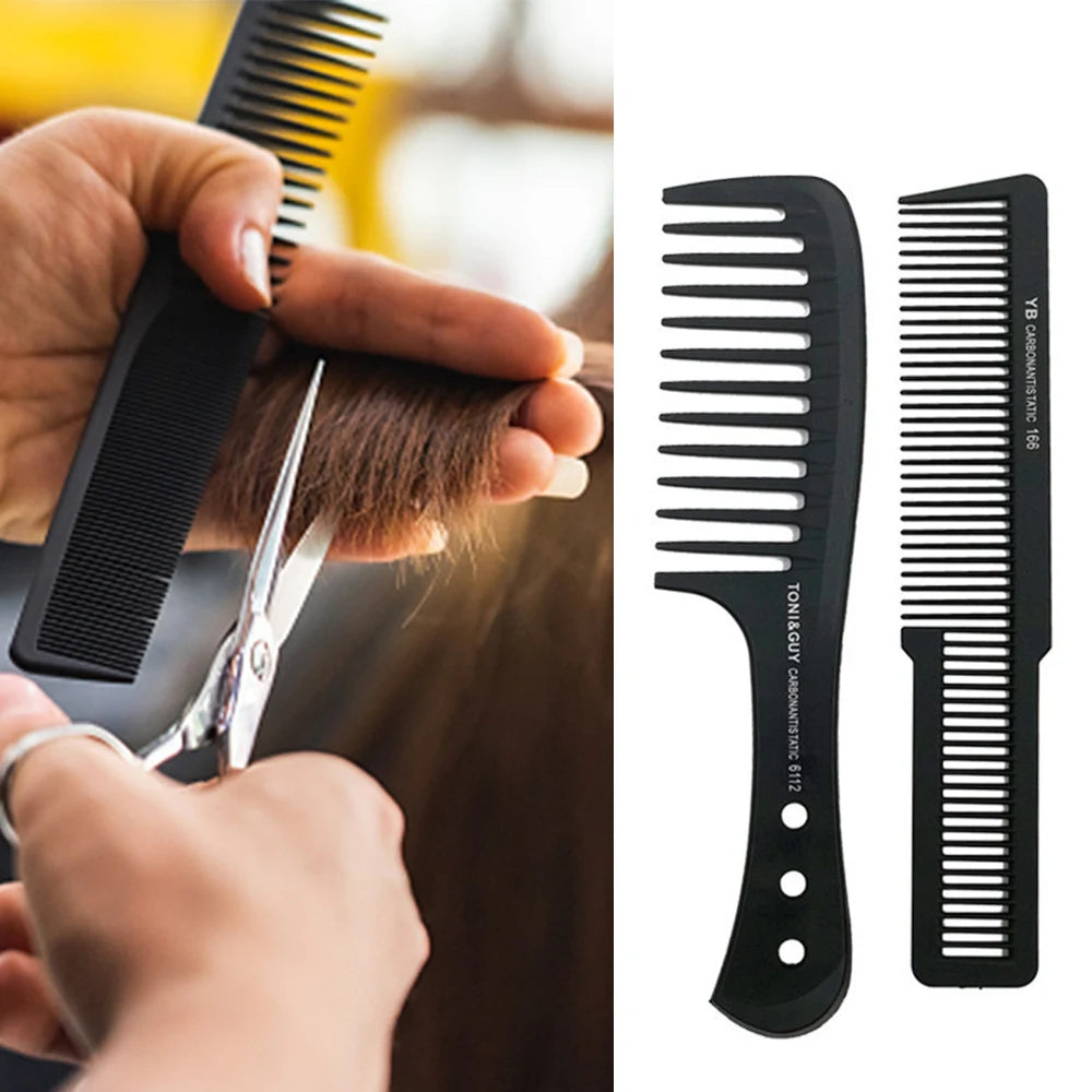 Black Flattop Hair Comb - Wide Tooth Professional Hair Cutting Comb for Men’s Styling - ZOOMNSTORE
