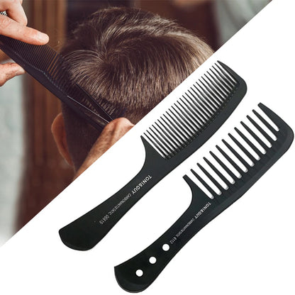 Black Flattop Hair Comb - Wide Tooth Professional Hair Cutting Comb for Men’s Styling - ZOOMNSTORE