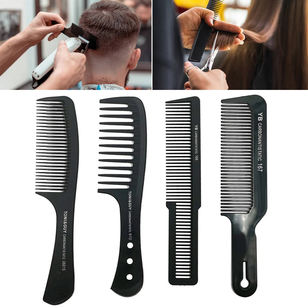 Black Flattop Hair Comb - Wide Tooth Professional Hair Cutting Comb for Men’s Styling - ZOOMNSTORE