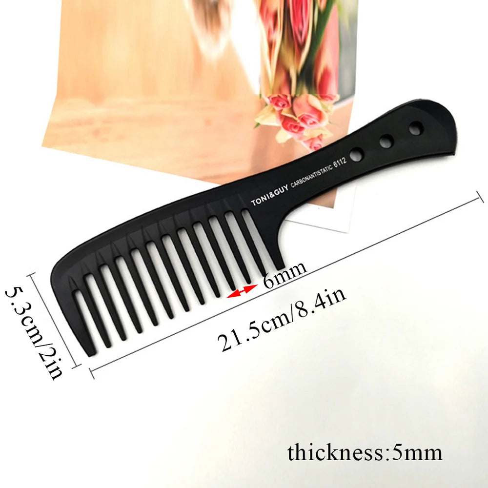 Black Flattop Hair Comb - Wide Tooth Professional Hair Cutting Comb for Men’s Styling - ZOOMNSTORE