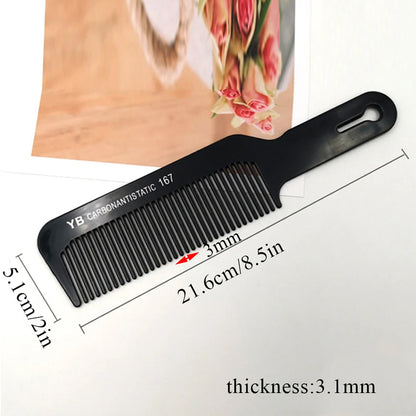 Black Flattop Hair Comb - Wide Tooth Professional Hair Cutting Comb for Men’s Styling - ZOOMNSTORE