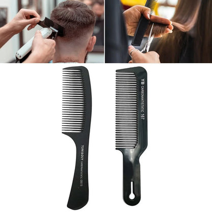 Black Flattop Hair Comb - Wide Tooth Professional Hair Cutting Comb for Men’s Styling - ZOOMNSTORE