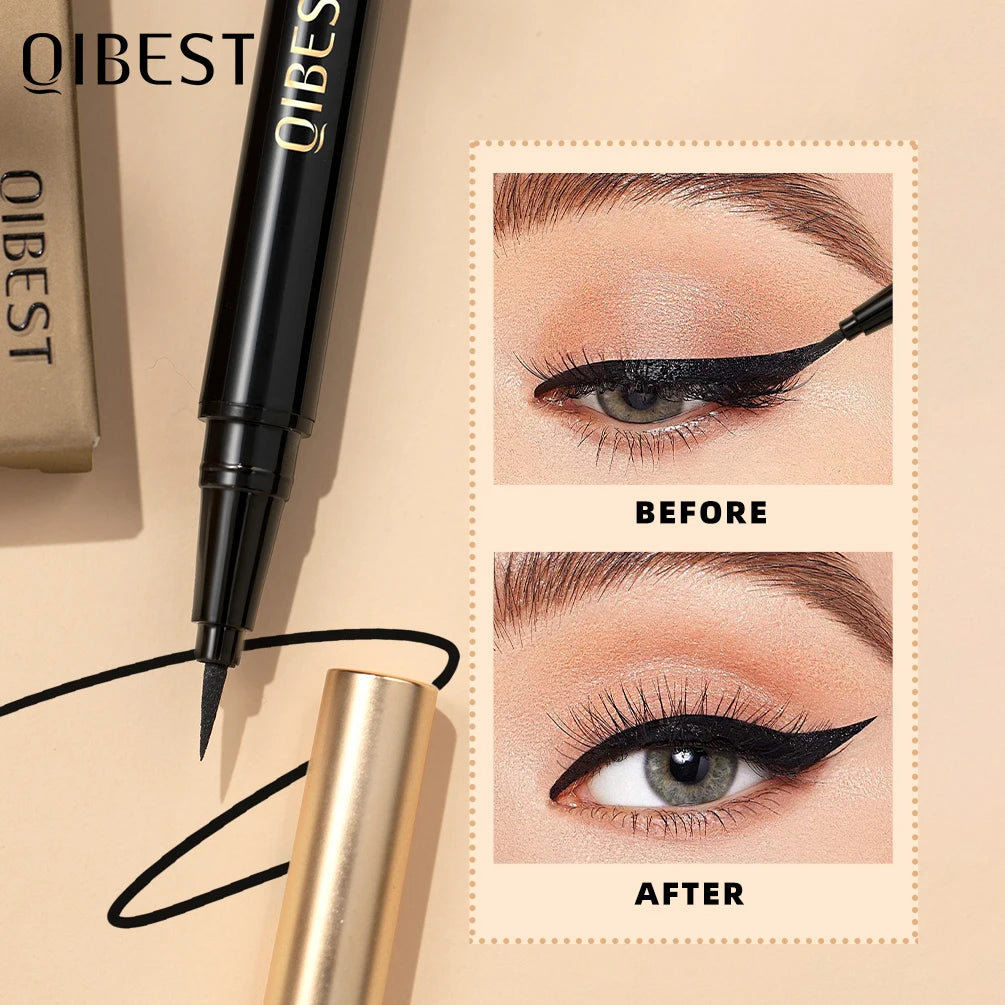 Black Liquid Eyeliner - Waterproof, Quick Drying & Smudge Proof Eye Makeup Pen - ZOOMNSTORE