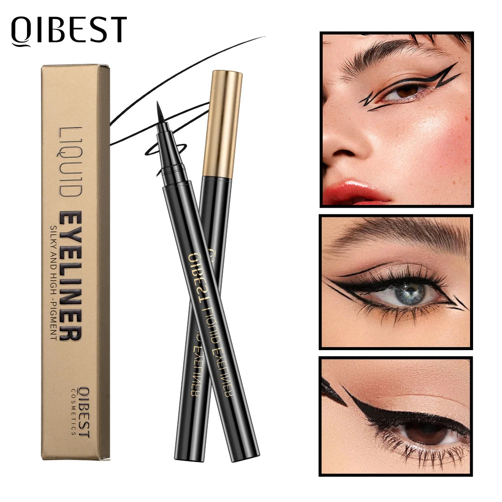 Black Liquid Eyeliner - Waterproof, Quick Drying & Smudge Proof Eye Makeup Pen - ZOOMNSTORE