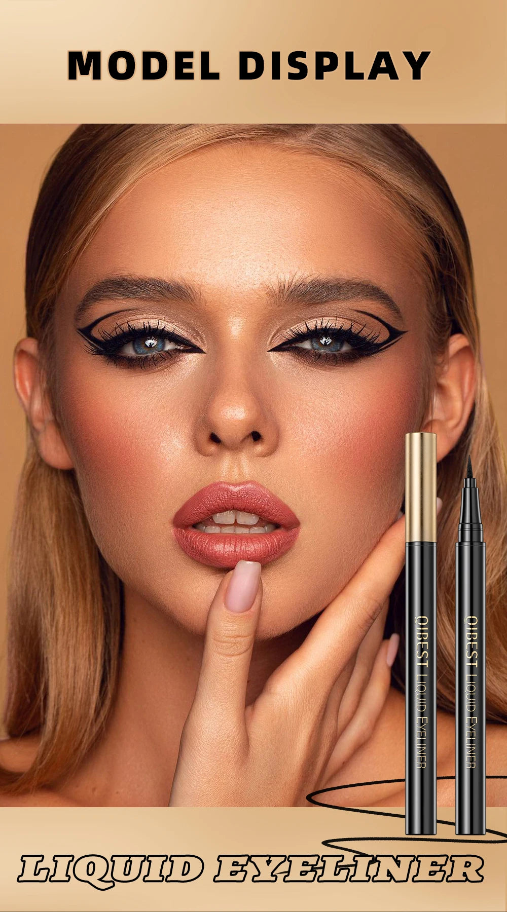 Black Liquid Eyeliner - Waterproof, Quick Drying & Smudge Proof Eye Makeup Pen - ZOOMNSTORE