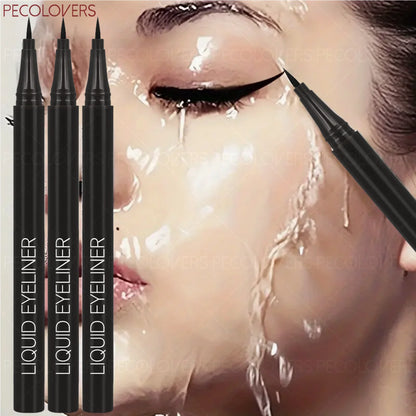 Black Liquid Eyeliner Waterproof Set - 3 Pcs High Pigmented Precision Tip Pen - ZOOMNSTORE