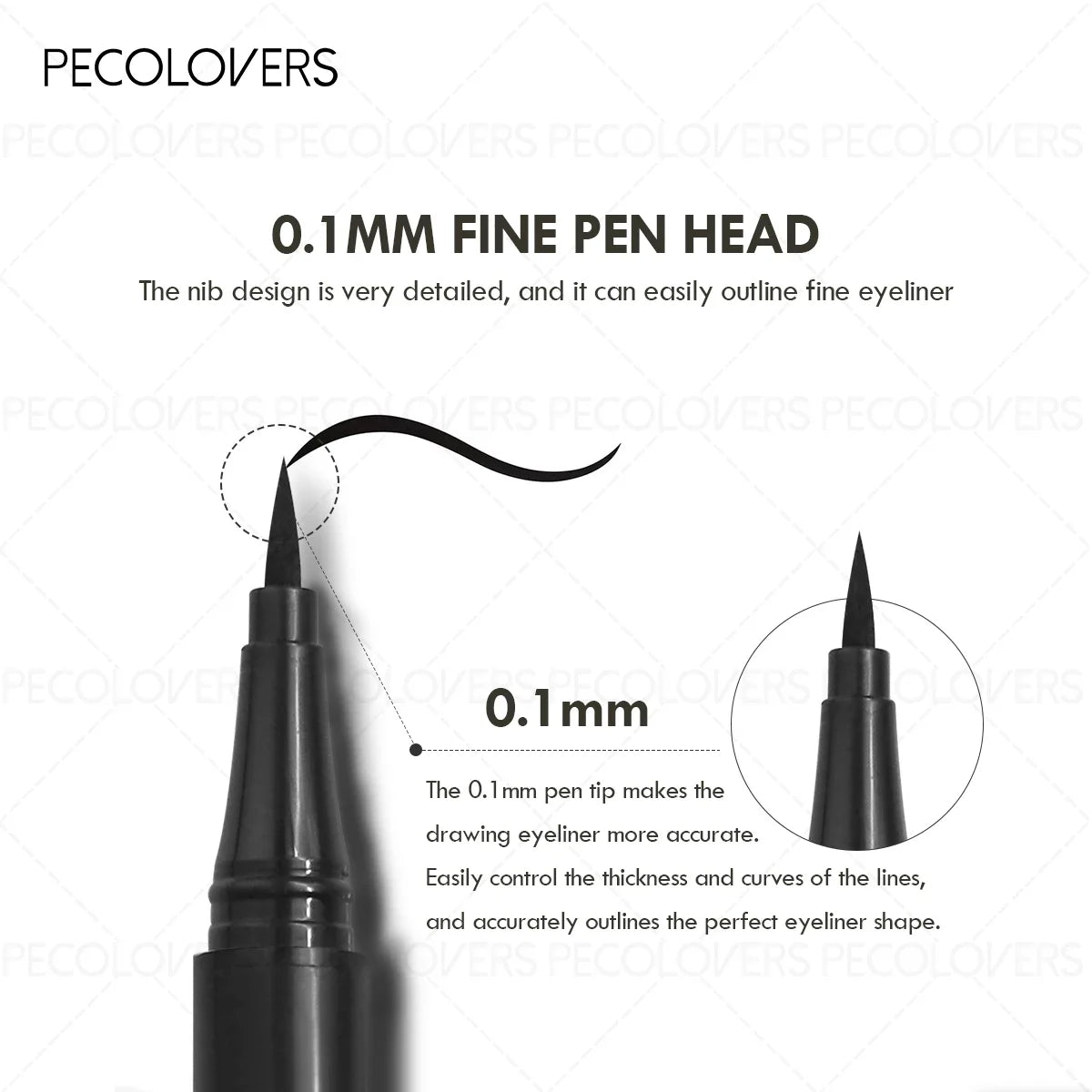 Black Liquid Eyeliner Waterproof Set - 3 Pcs High Pigmented Precision Tip Pen - ZOOMNSTORE