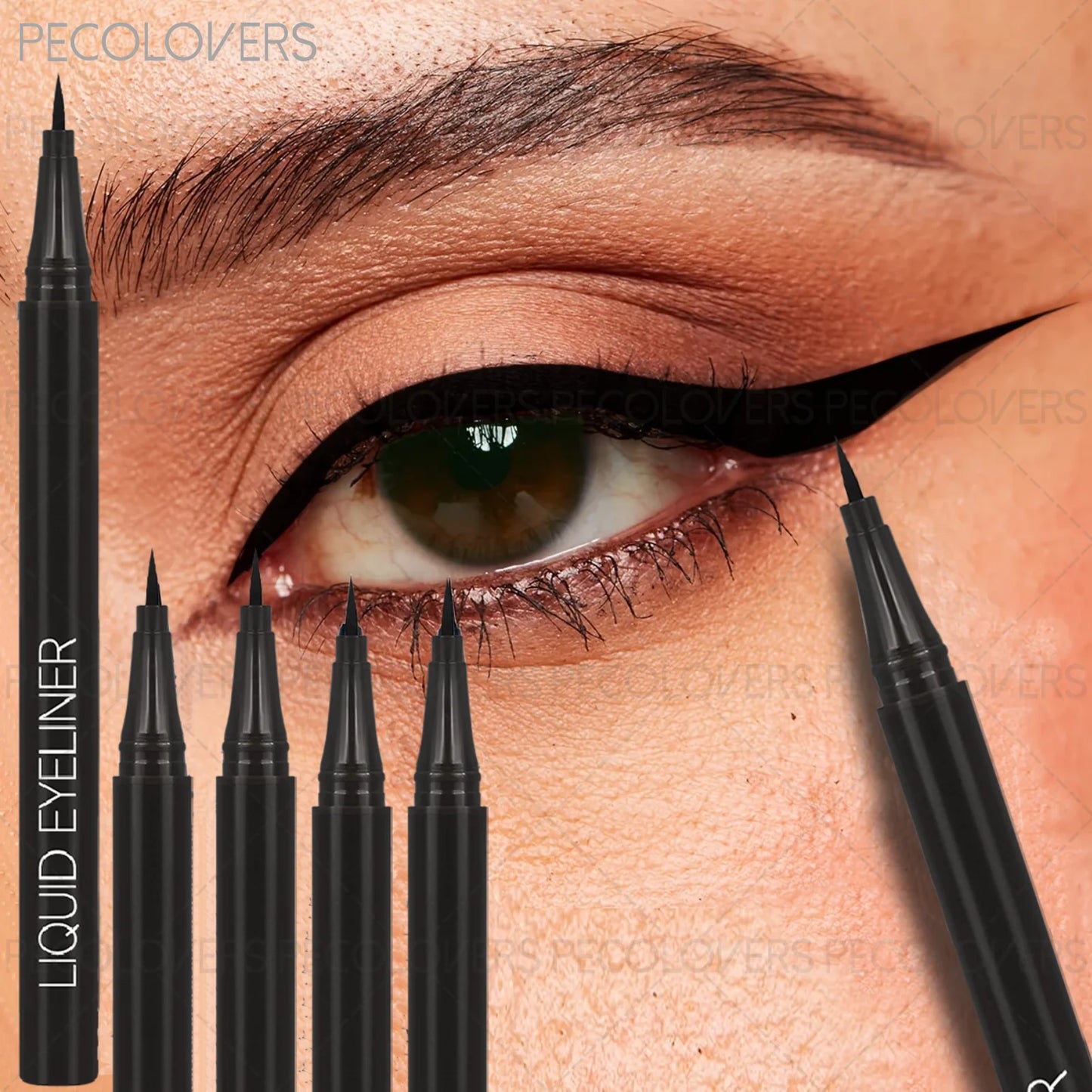 Black Liquid Eyeliner Waterproof Set - 3 Pcs High Pigmented Precision Tip Pen - ZOOMNSTORE