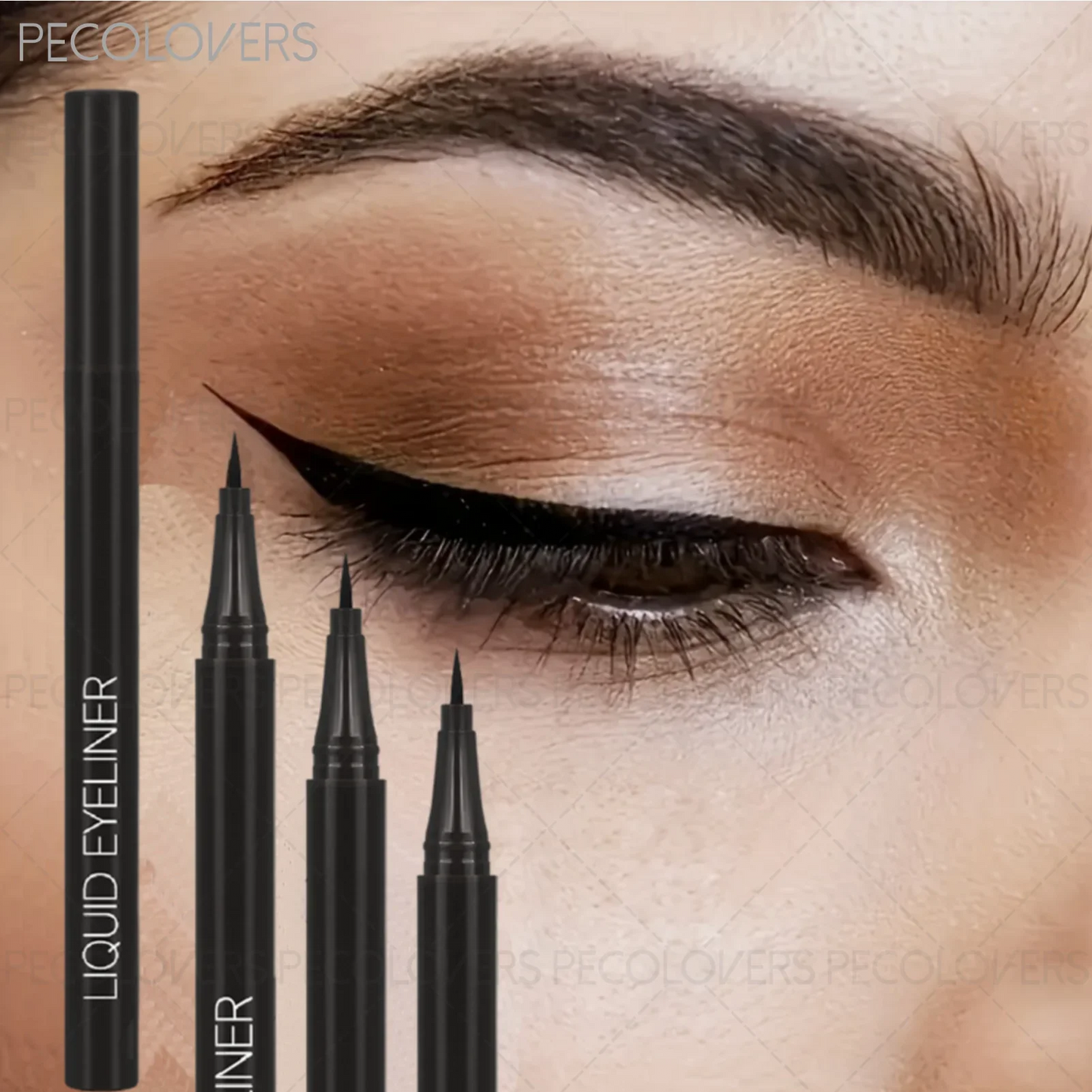 Black Liquid Eyeliner Waterproof Set - 3 Pcs High Pigmented Precision Tip Pen - ZOOMNSTORE