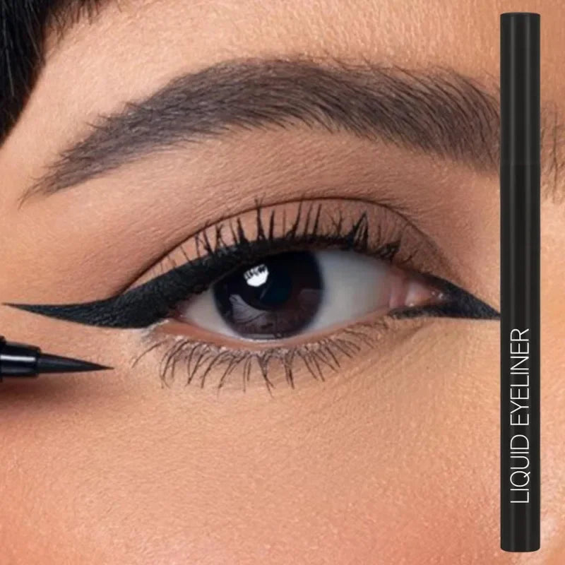 Black Liquid Eyeliner Waterproof Set - 3 Pcs High Pigmented Precision Tip Pen - ZOOMNSTORE