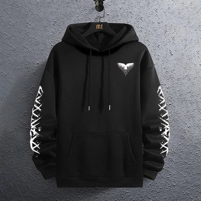 Black Men's Hoodie – Autumn Winter Casual Sweatshirt | Sporty Jogging Pullover - ZOOMNSTORE