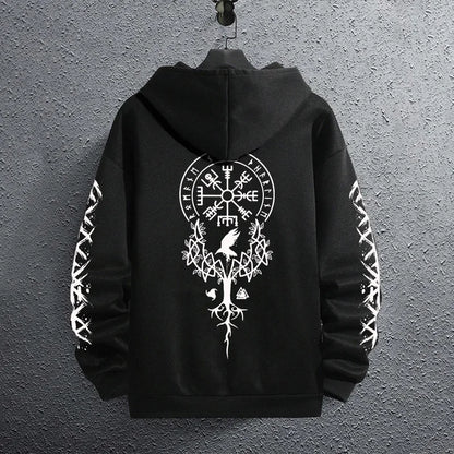 Black Men's Hoodie – Autumn Winter Casual Sweatshirt | Sporty Jogging Pullover - ZOOMNSTORE