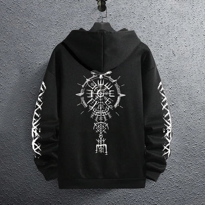 Black Men's Hoodie – Autumn Winter Casual Sweatshirt | Sporty Jogging Pullover - ZOOMNSTORE