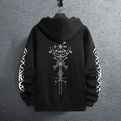 Black Men's Hoodie – Autumn Winter Casual Sweatshirt | Sporty Jogging Pullover - ZOOMNSTORE
