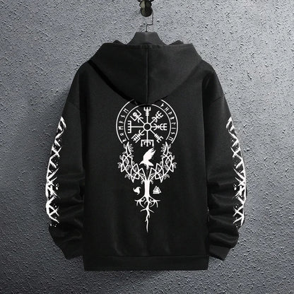 Black Men's Hoodie – Autumn Winter Casual Sweatshirt | Sporty Jogging Pullover - ZOOMNSTORE