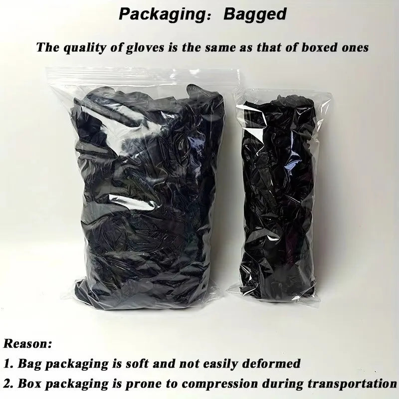 Black Nitrile Gloves - Disposable Hairdressing & Tattoo Gloves, 30/60/100PCS - ZOOMNSTORE