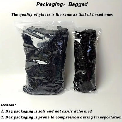 Black Nitrile Gloves - Disposable Hairdressing & Tattoo Gloves, 30/60/100PCS - ZOOMNSTORE